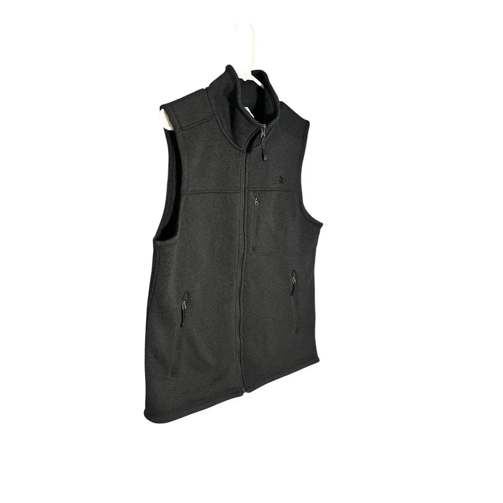 The North Face Men's Gordon Lyons‎ Vest Sweater Knit Fleece Full Zip M Gray